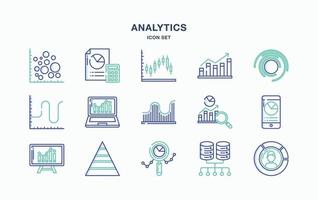 graf och dataanalys ikonuppsättning vektor