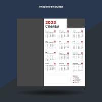 väggkalender för 2023 år, kalenderdesign, vektor, mall, ensidig kalender, kalender vektor