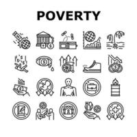 fattigdom fattigdom samling ikoner som vektor
