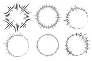 cirkulär musikljudsutjämnare. cirkel ljudvågor. abstrakt radiell radio- och röstvolymsymbol. vektor illustration.