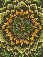 solblomma mandala vintage stil illustration vektor