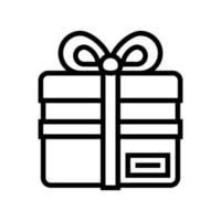 Geschenkbox mit Schleifenlinie Symbol Vektor Illustration