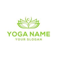 yoga logo design mit lotus konzeptvorlage stil strichzeichnungen vektor