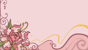 romantische Blumenweinlese-Hintergrundillustration vektor