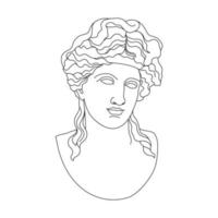 Strichzeichnungen griechische Skulptur einer schönen Frau. ästhetische Statuen vektor