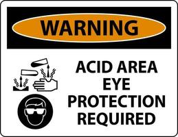 varning surt område ögonskydd krävs skylt med skylt vektor