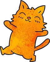schrullige handgezeichnete Cartoon-Katze vektor