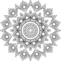 Luxus-Schwarz-Weiß-Mandala-Design. vektor