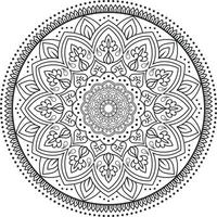 florales Schwarz-Weiß-Mandala-Design. vektor
