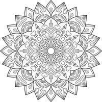 svart och vit blommig mandala design. vektor