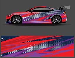 Auto Wrap Aufkleber Vinyl Aufkleber Designs Konzept. Geometrischer Streifen-Tigerhintergrund des Autodesigns für Wrap-Fahrzeuge, Rennwagen, Transporter und Lackierungen vektor