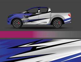 Auto-Wrap-Design-Vektor. grafische abstrakte Streifen-Rennhintergrund-Kit-Designs für Wrap-Fahrzeug-Rennwagen-Rallye-Abenteuer und Lackierungen vektor