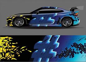 Auto Wrap Aufkleber Vinyl Aufkleber Designs Konzept. Geometrischer Streifen-Tigerhintergrund des Autodesigns für Wrap-Fahrzeuge, Rennwagen, Transporter und Lackierungen vektor