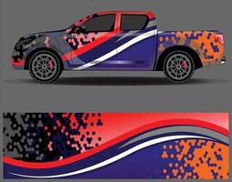 bil wrap dekal vinyl klistermärke design koncept. auto design geometrisk rand tiger bakgrund för wrap fordon racerbilar lastbilar och livery vektor