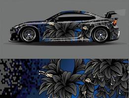 bil wrap dekal vinyl klistermärke design koncept. auto design geometrisk rand tiger bakgrund för wrap fordon racerbilar lastbilar och livery vektor