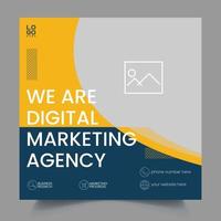 digital affärsmarknadsföring banner för sociala medier post malldesign vektor