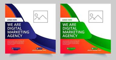 digital affärsmarknadsföring banner för sociala medier post malldesign vektor
