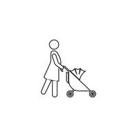barnvagn ikon vektor illustration malldesign