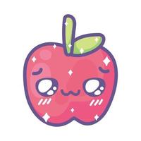 äpple kawaii frukt vektor