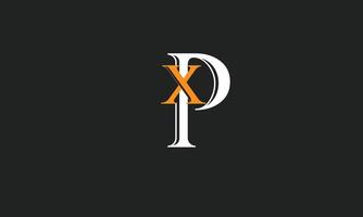 alfabetet bokstäver initialer monogram logotyp xp, px, x och p vektor