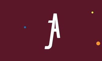 alfabetet bokstäver initialer monogram logotyp ja, aj, j och a vektor