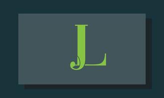 alfabetet bokstäver initialer monogram logotyp jl, lj, l och j vektor