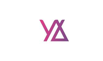 alfabetet bokstäver initialer monogram logotyp ya, ay, y och a vektor