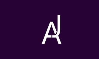 alfabetet bokstäver initialer monogram logotyp aj, ja, a och j vektor