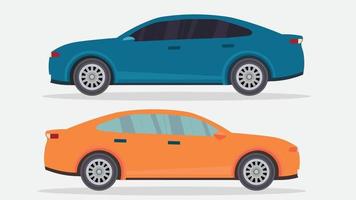 moderner Auto-Vektor-Illustrator mit zwei verschiedenen Ansichten vektor