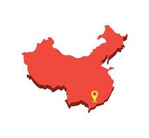 Karte von China Standort Guangzhou vektor