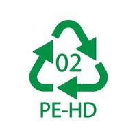 hochdichtes polyethylen 02 pe-hd symbol symbol vektor