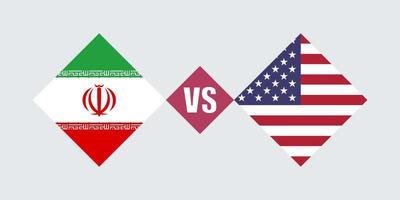 iran gegen usa-flaggenkonzept. Vektor-Illustration. vektor