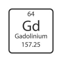 Gadolinium-Symbol. chemisches Element des Periodensystems. Vektor-Illustration. vektor