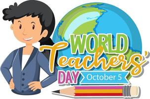 Logo-Banner-Design zum Tag des Weltlehrers vektor