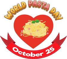 världen pasta dag affisch design vektor