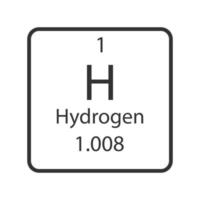 Wasserstoff-Symbol. chemisches Element des Periodensystems. Vektor-Illustration. vektor