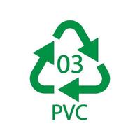 högdensitetspolyeten 03 pvc-ikonsymbol vektor