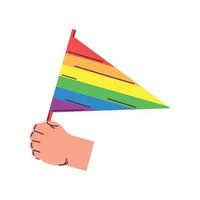 hand mit lgbtq-flagge vektor