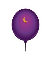 lila ballong med månen vektor