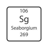 Seaborgium-Symbol. chemisches Element des Periodensystems. Vektor-Illustration. vektor