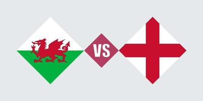 wales vs england flagga koncept. vektor illustration.