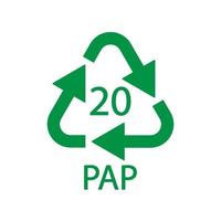 papper återvinning symbol pap 20. vektor illustration