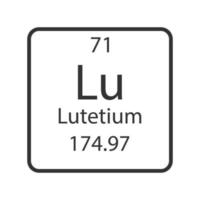 Lutetium-Symbol. chemisches Element des Periodensystems. Vektor-Illustration. vektor