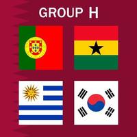Spielplan Gruppe h. Internationales Fußballturnier in Katar. Vektor-Illustration. vektor
