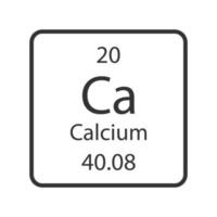 kalciumsymbol. kemiskt element i det periodiska systemet. vektor illustration.