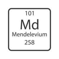 Mendelevium-Symbol. chemisches Element des Periodensystems. Vektor-Illustration. vektor