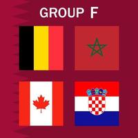 matchschema grupp f. internationell fotbollsturnering i Qatar. vektor illustration.