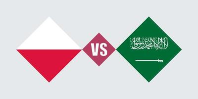 polen gegen saudi-arabien flaggenkonzept. Vektor-Illustration. vektor