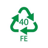 Plastikrecyclingsymbol Fe 40, Plastikverpackung. Vektor-Illustration vektor