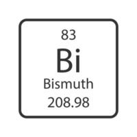 vismut symbol. kemiskt element i det periodiska systemet. vektor illustration.